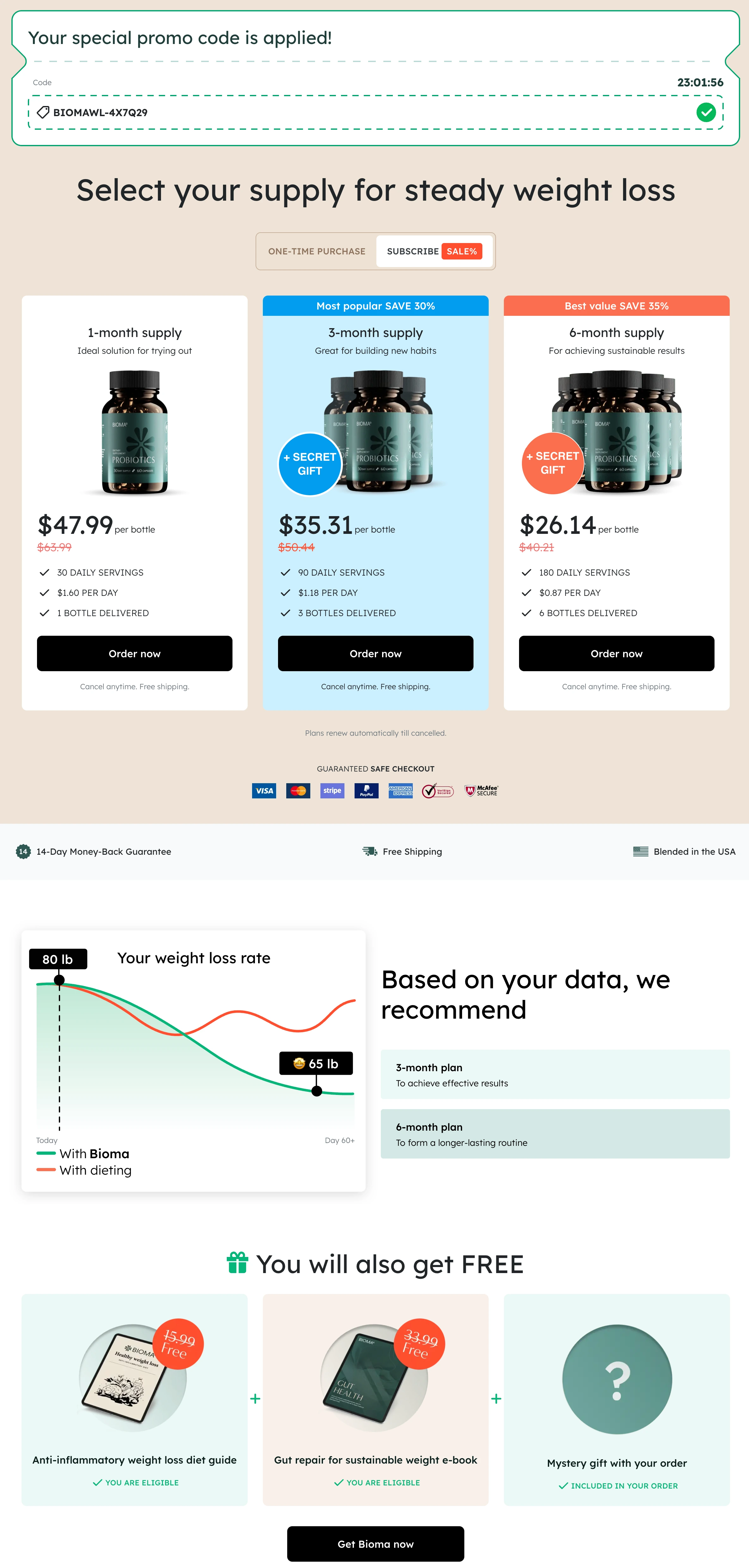 Bioma Probiotics Official 100% Secure checkout page